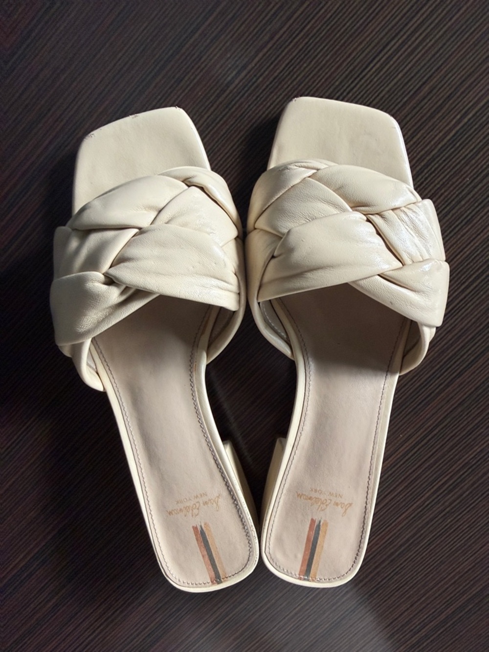 Sam Edelman Cream Braided Slide Mules